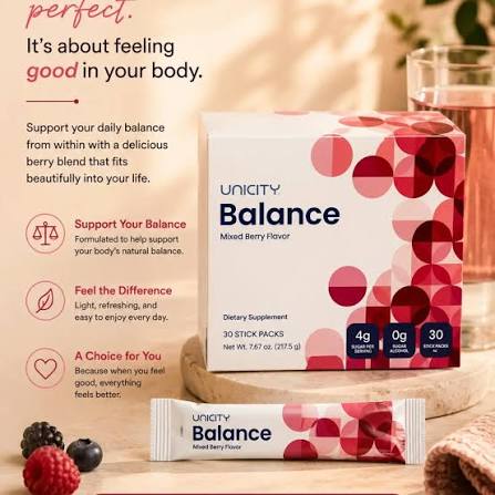 UNICITY BALANCE Natural mixed berry flavour 30 sachet sticks
