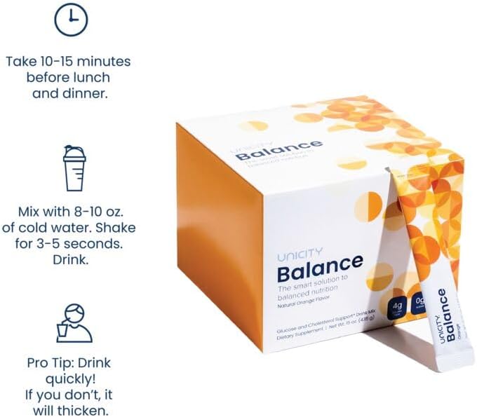 Unicity Balance Fibre Supplement | Natural Orange |– 30 Stick Packs