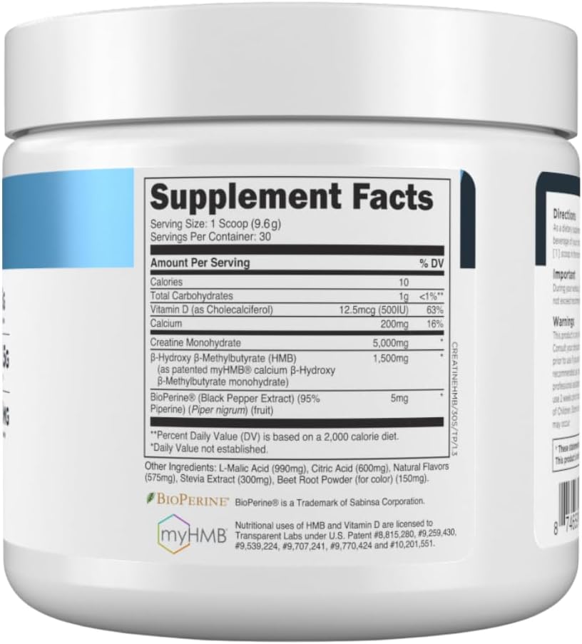 Transparent Labs Creatine HMB – Tropical Punch (30 Servings)