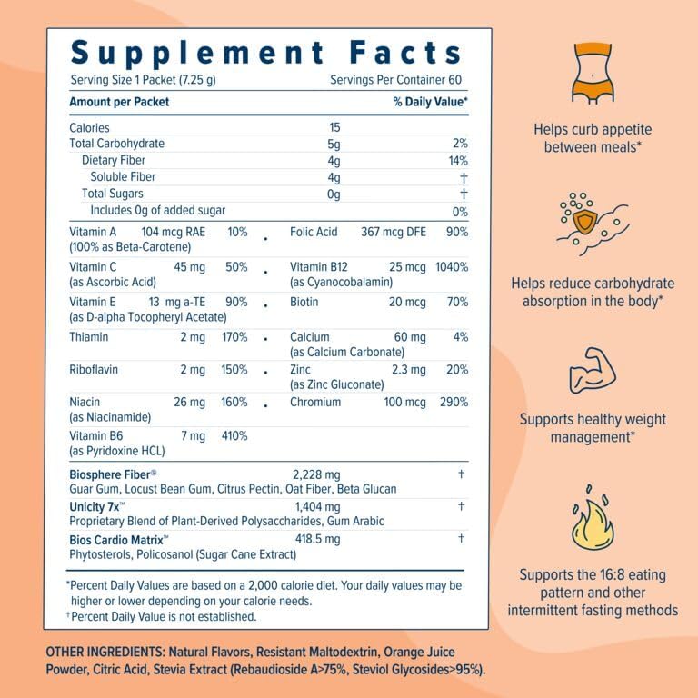 Unicity Balance Fibre Supplement | Natural Orange |– 30 Stick Packs