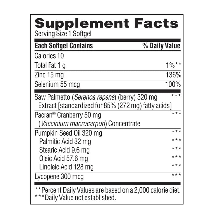 Trunature Prostate Health Complex Supplement, 250 Softgels