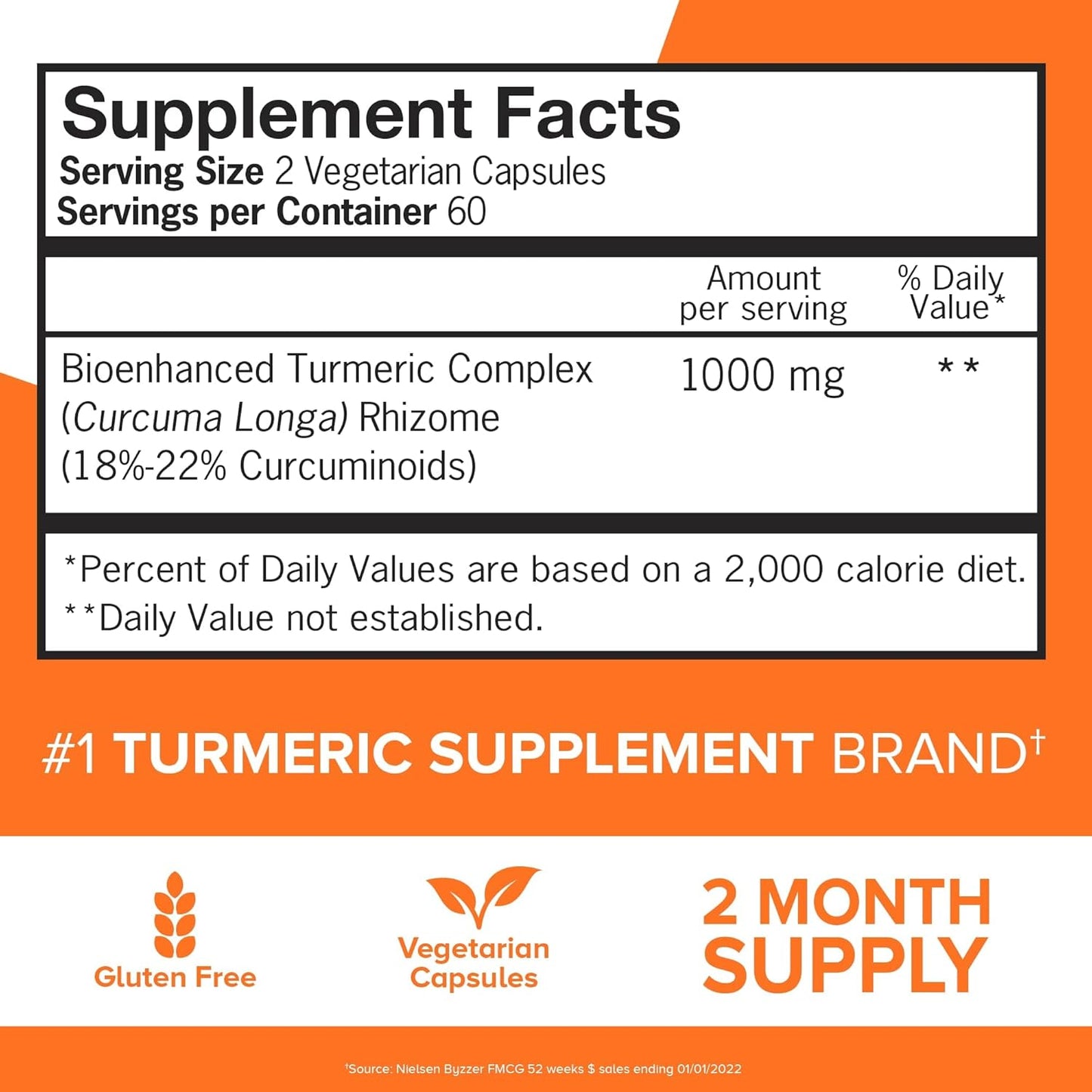 Qunol Extra Strength Turmeric Curcumin Complex 1000mg – 120 Vegetarian Capsules