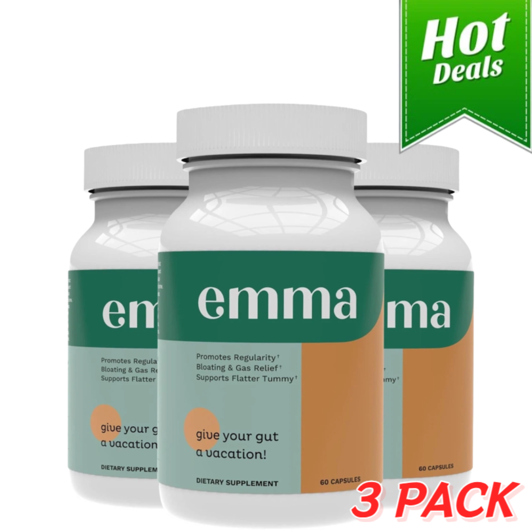 Emma Gut Health Relief Supplement – Bloating, Gas & Constipation Support for Women & Men | Digestive & Leaky Gut Formula (60 Capsules)