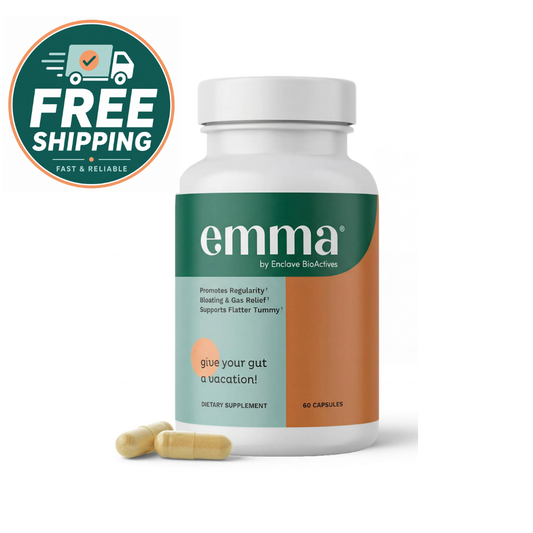Emma Gut Health Relief Supplement – Bloating, Gas & Constipation Support for Women & Men | Digestive & Leaky Gut Formula (60 Capsules)